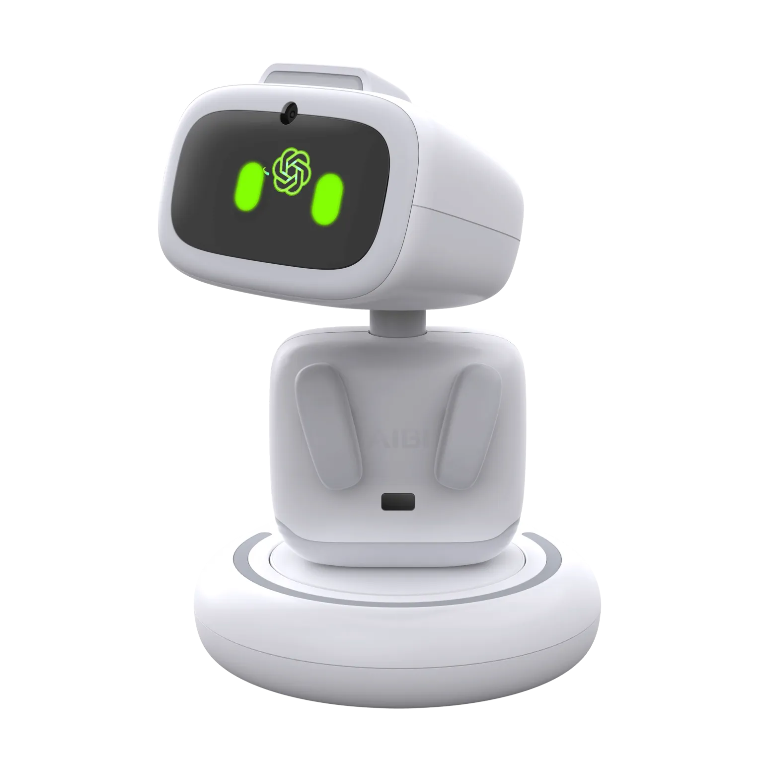 Robot con IA interactuando en evento